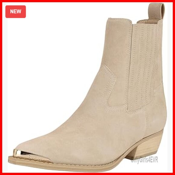 Suede Ankle Boots with Pull-On Closure and 1.46 Inch Heel